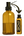 Amber glass bottle with black cap and smaller bottle labeled 'PDE' on a white background 