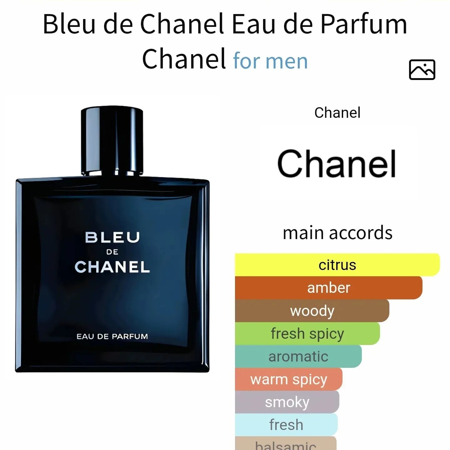 Bleu de Chanel de - citrus and amber fragrance