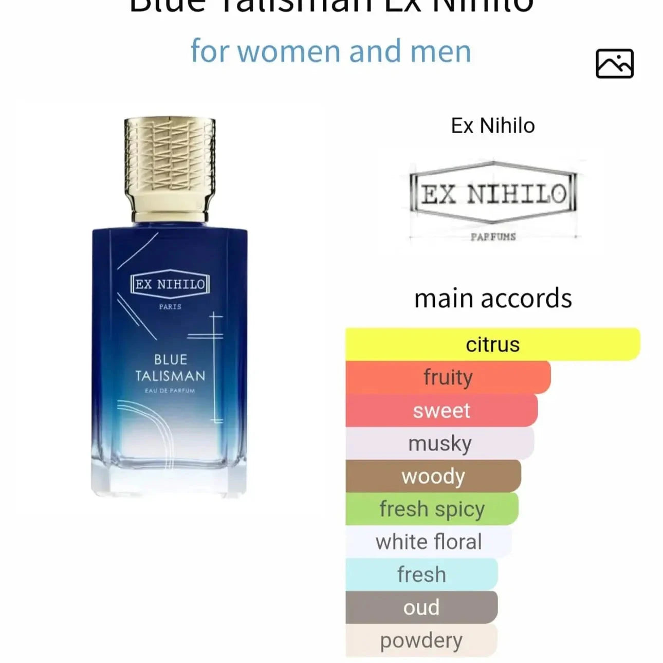 Blue Talisman Ex Nihilo - available in 5ML, 10ML decants unisex
