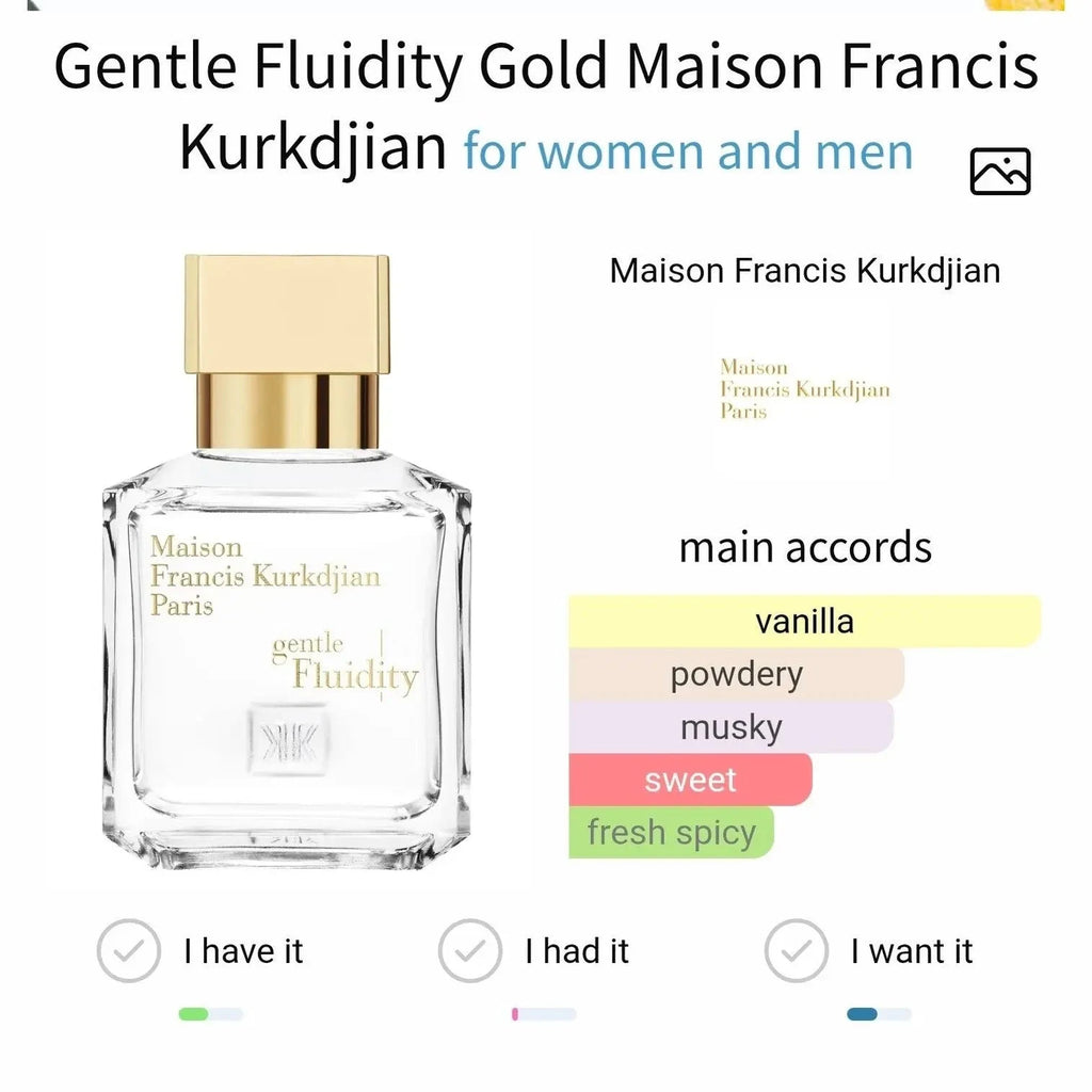 Mfk Gentle Fluidity Gold - vanilla and powdery fragrance