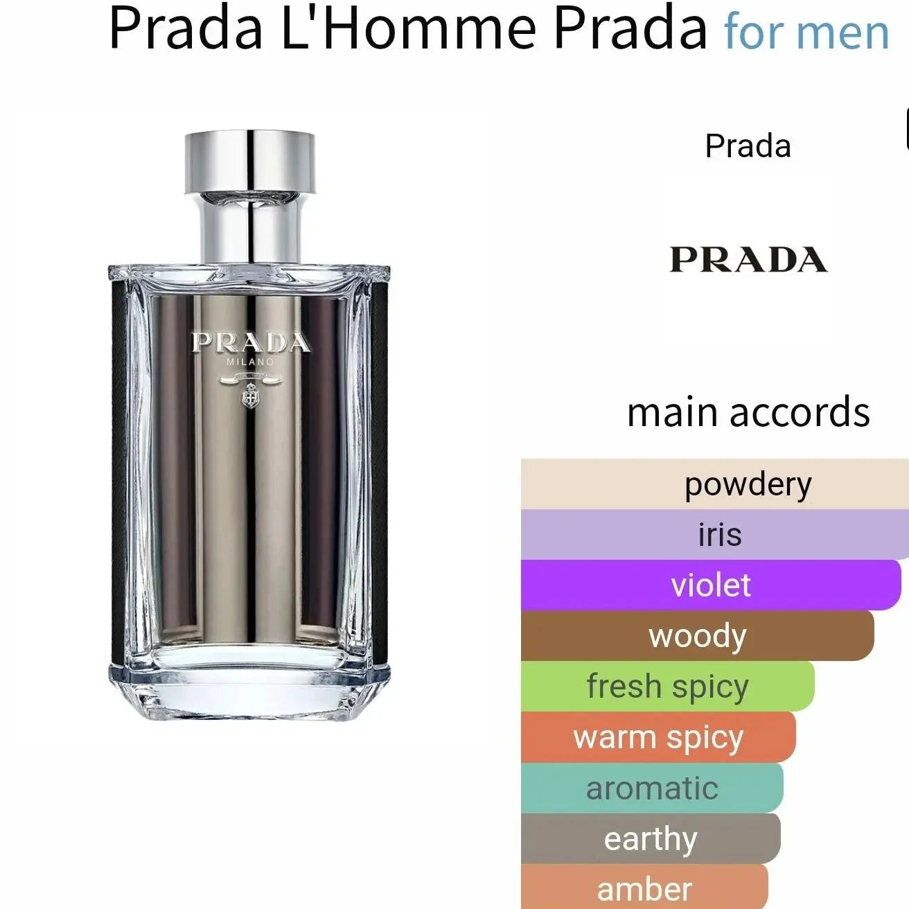 Prada L'Homme - powdery and iris fragrance