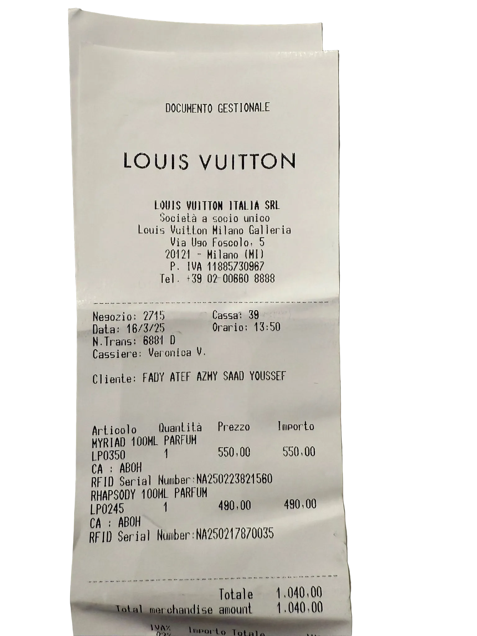 Receipts
