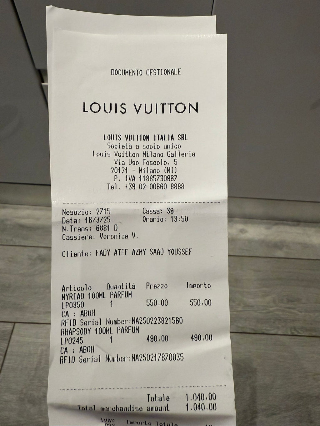 Receipts